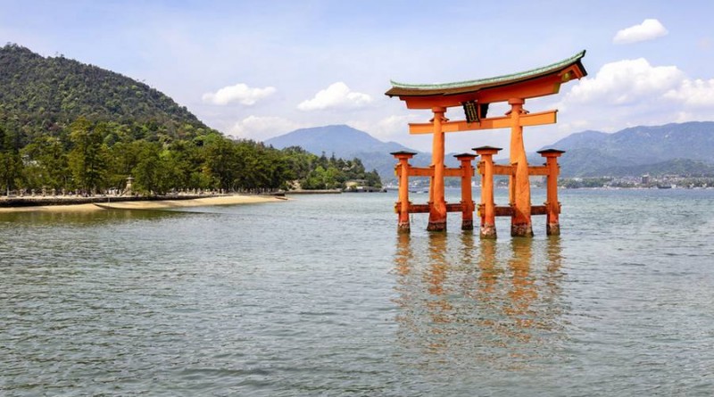 Itsukushima Shrine is a Shinto shrine on the island of Itsukushima (popularly known as Miyajima), best known for its "floating" torii gate. It is in the city of Hatsukaichi in Hiroshima Prefecture in Japan. The shrine complex is listed as a UNESCO World Heritage Site, and the Japanese government has designated several buildings and possessions as National Treasures. The shrine is dedicated to the three daughters of Susano-o no Mikoto, Shinto god of seas and storms, and brother of the sun goddess Amaterasu (tutelary deity of the Imperial Household).

http://en.wikipedia.org/wiki/Itsukushima_Shrine